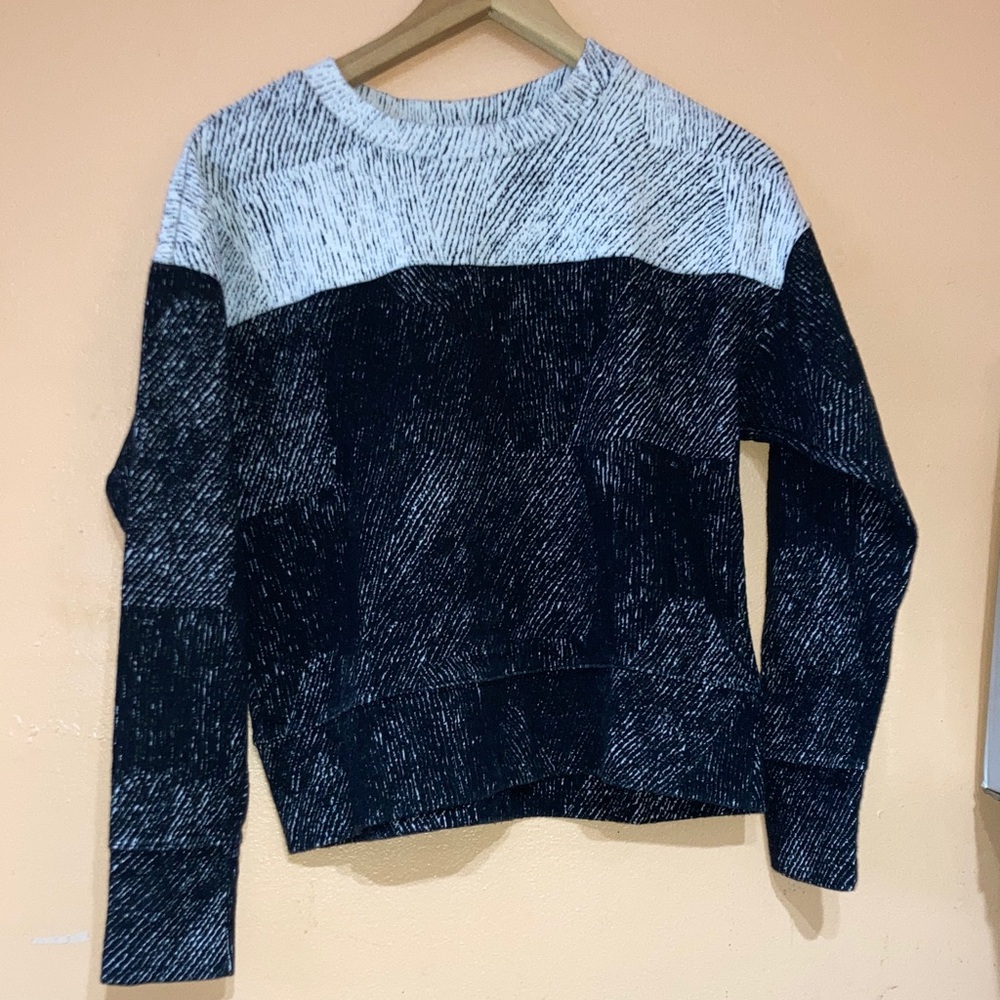 Banana Republic Black and White Marled Crewneck Sweater